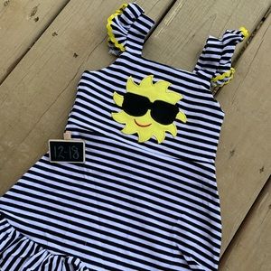 Stripe ruffle sun dress
